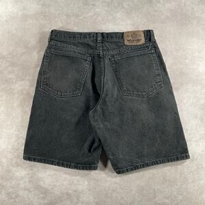 Vintage Wrangler Faded Black Denim Shorts Waist 30